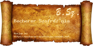 Becherer Szofrónia névjegykártya